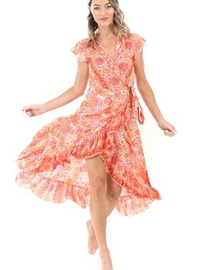 Walker & Wade Voyager Dress – Tangerine Floral – Size XS